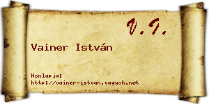 Vainer István névjegykártya