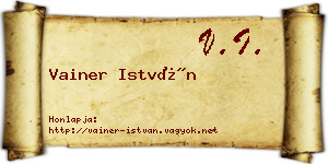 Vainer István névjegykártya